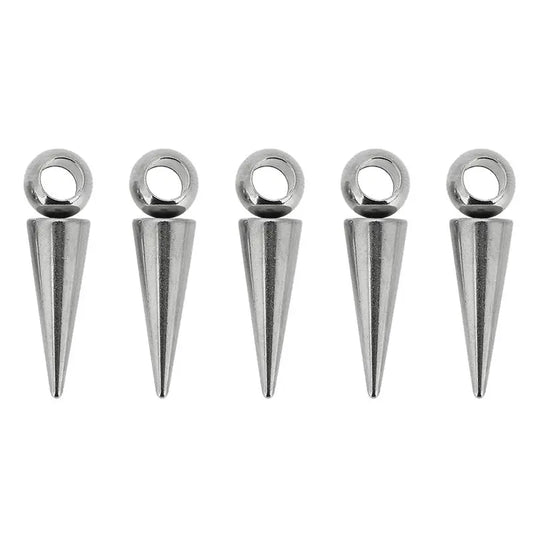 10pcs Stainless Steel Cone Charms Pendants Retro Spike Beads Charms Pendants for Women Man Hoop Earring Jewelry Making Supplies
