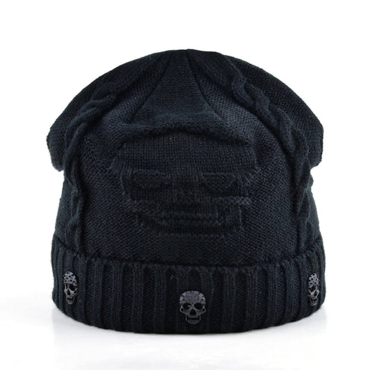 Mens Skullies Winter Hat Beanies Knitted Wool Hip Hop Stocking Hat Plus Velvet Rasta Cap Skull Bonnet Hats For Men - El Bean0s