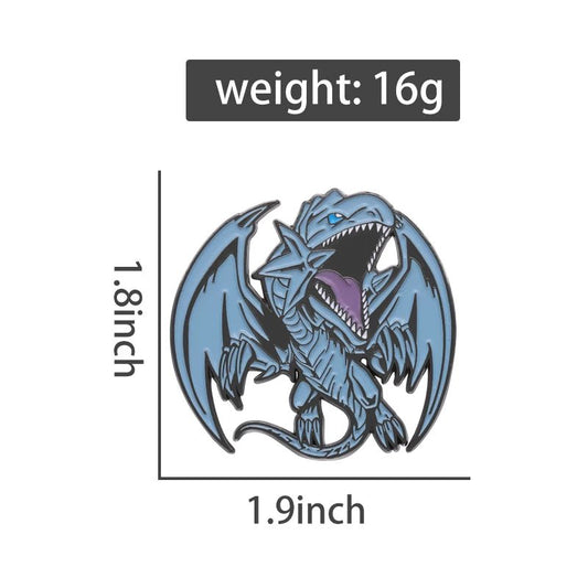 Anime Yu-Gi-Oh Blue-Eyes White Dragon Brooch Enamel Pin Anime Game Peripheral Badges Lapel Backpacks Jewelry Accessories Gift - El Bean0s