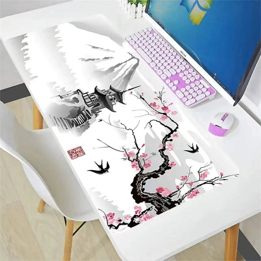 Sakura Japanese Cherry Blossom Mouse Pad Gaming XXL HDMousepad XL Keyboard Pad Non-Slip Office Carpet Laptop Mice Pad - El Bean0s