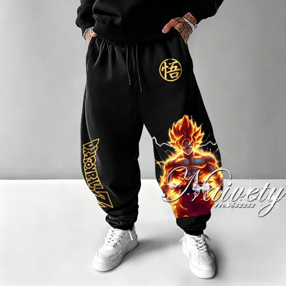 2026 Dragon Ball Goku Super Saiyan Symbol Print Summer Quick Dry Joggers American Plus Size Hip Hop Loose Pants for Adults Kids