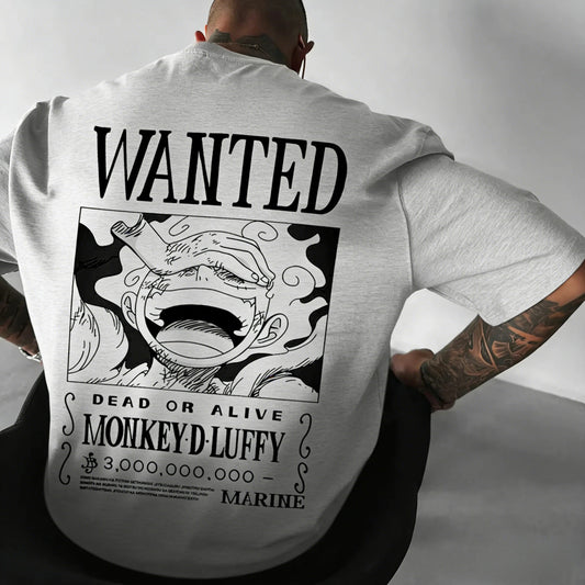 ONE PIECE Anime Luffy GEAR 5 Printed Cotton T-shirt Men's and Women's Summer New Street Hip Hop Loose Casual Parent Child Top