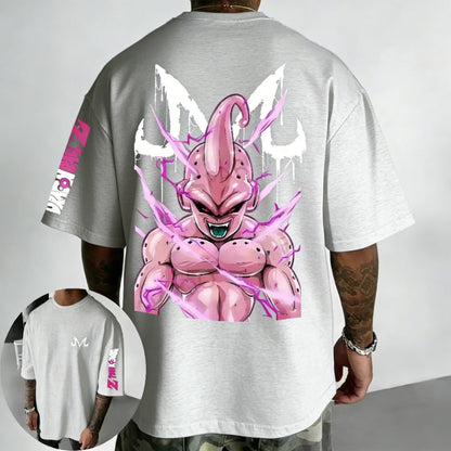 Dragon Ball Anime Cotton T-shirt Summer New Majin Buu Printed Men's Harajuku Hip Hop Oversized Casual Short Sleeve Top