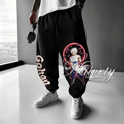 2026 Dragon Ball Goku Super Saiyan Symbol Print Summer Quick Dry Joggers American Plus Size Hip Hop Loose Pants for Adults Kids