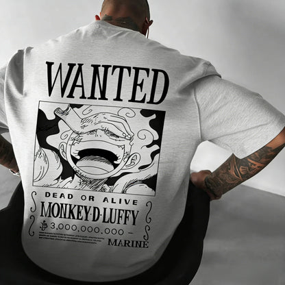 ONE PIECE Anime Luffy GEAR 5 Printed Cotton T-shirt Men's and Women's Summer New Street Hip Hop Loose Casual Parent Child Top