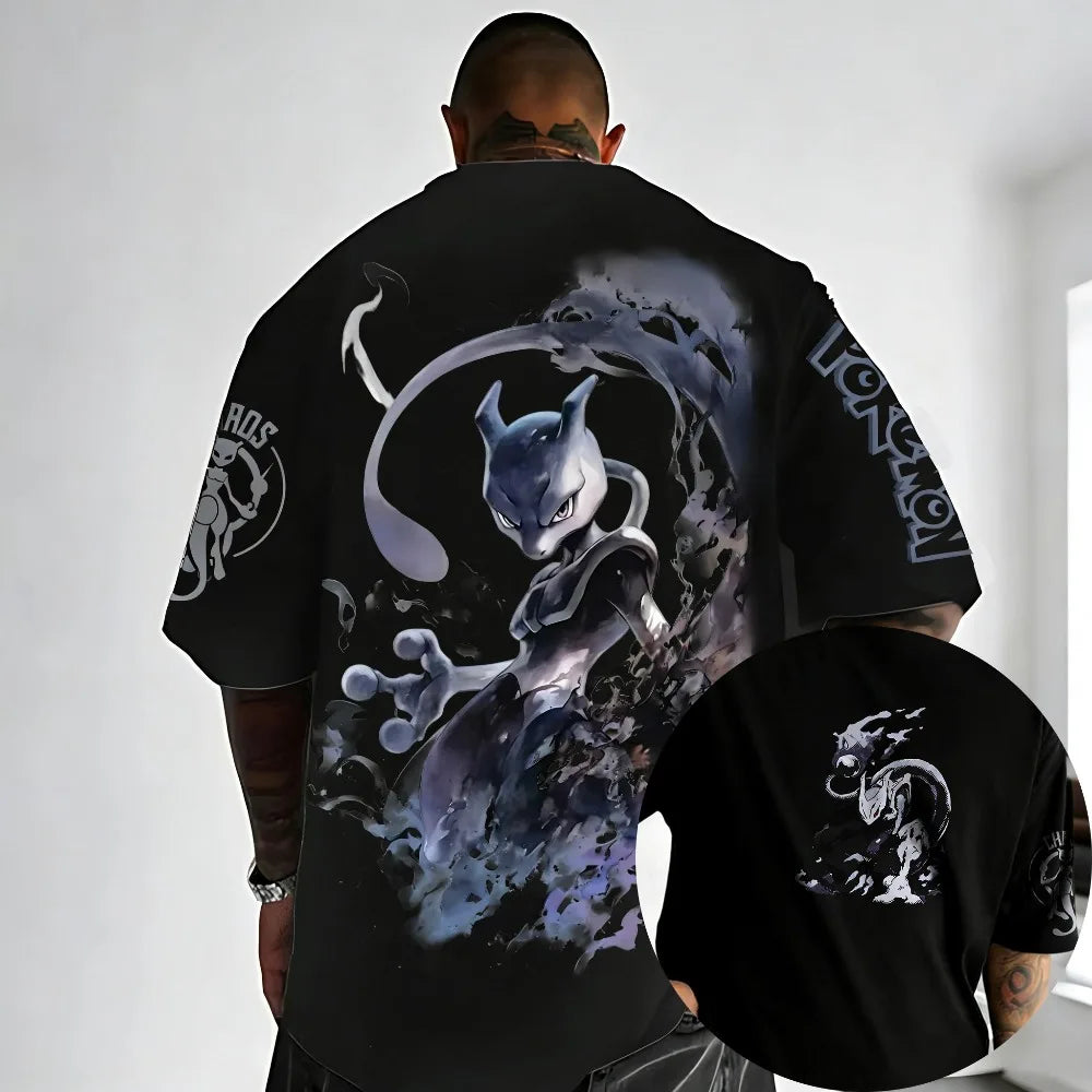Oversized Cosplay Costume Pokémon Gyarados 2026 Summer New Arrival Harajuku Anime Print Y2K Hip-Hop Casual Unisex T-Shirt