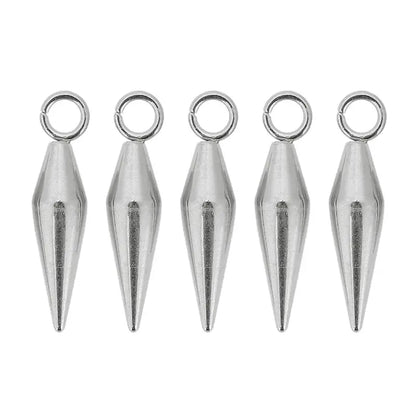 10pcs Stainless Steel Cone Charms Pendants Retro Spike Beads Charms Pendants for Women Man Hoop Earring Jewelry Making Supplies