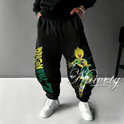 2026 Dragon Ball Goku Super Saiyan Symbol Print Summer Quick Dry Joggers American Plus Size Hip Hop Loose Pants for Adults Kids