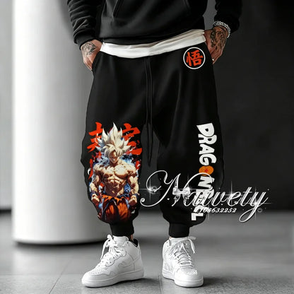 2026 Dragon Ball Goku Super Saiyan Symbol Print Summer Quick Dry Joggers American Plus Size Hip Hop Loose Pants for Adults Kids