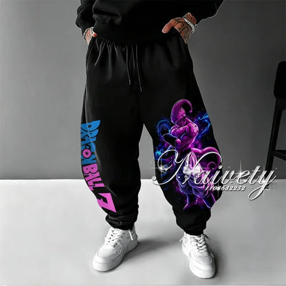 2026 Dragon Ball Goku Super Saiyan Symbol Print Summer Quick Dry Joggers American Plus Size Hip Hop Loose Pants for Adults Kids