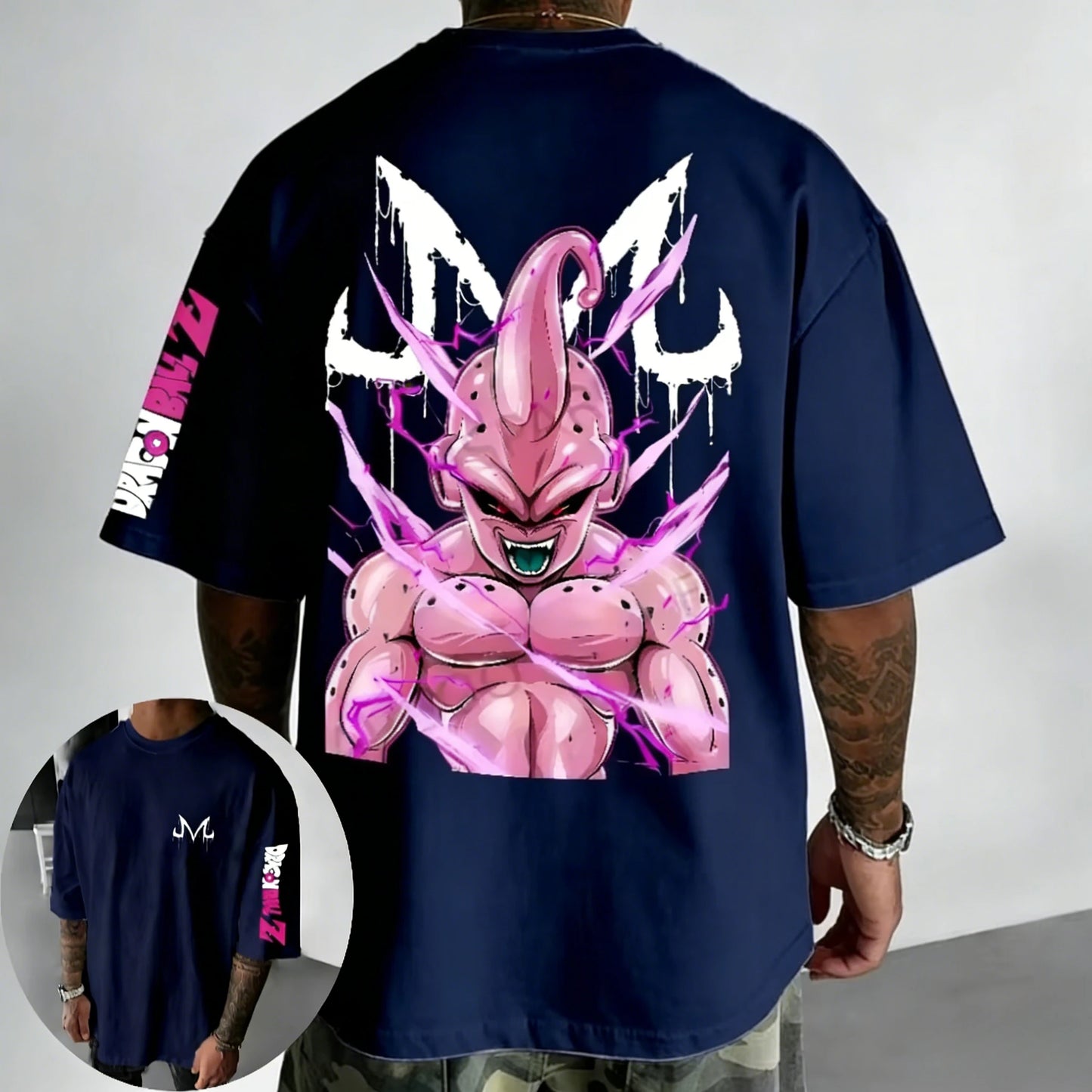 Dragon Ball Anime Cotton T-shirt Summer New Majin Buu Printed Men's Harajuku Hip Hop Oversized Casual Short Sleeve Top