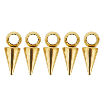 10pcs Stainless Steel Cone Charms Pendants Retro Spike Beads Charms Pendants for Women Man Hoop Earring Jewelry Making Supplies