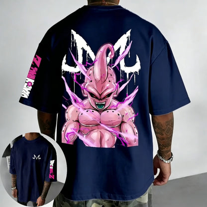Dragon Ball Anime Cotton T-shirt Summer New Majin Buu Printed Men's Harajuku Hip Hop Oversized Casual Short Sleeve Top