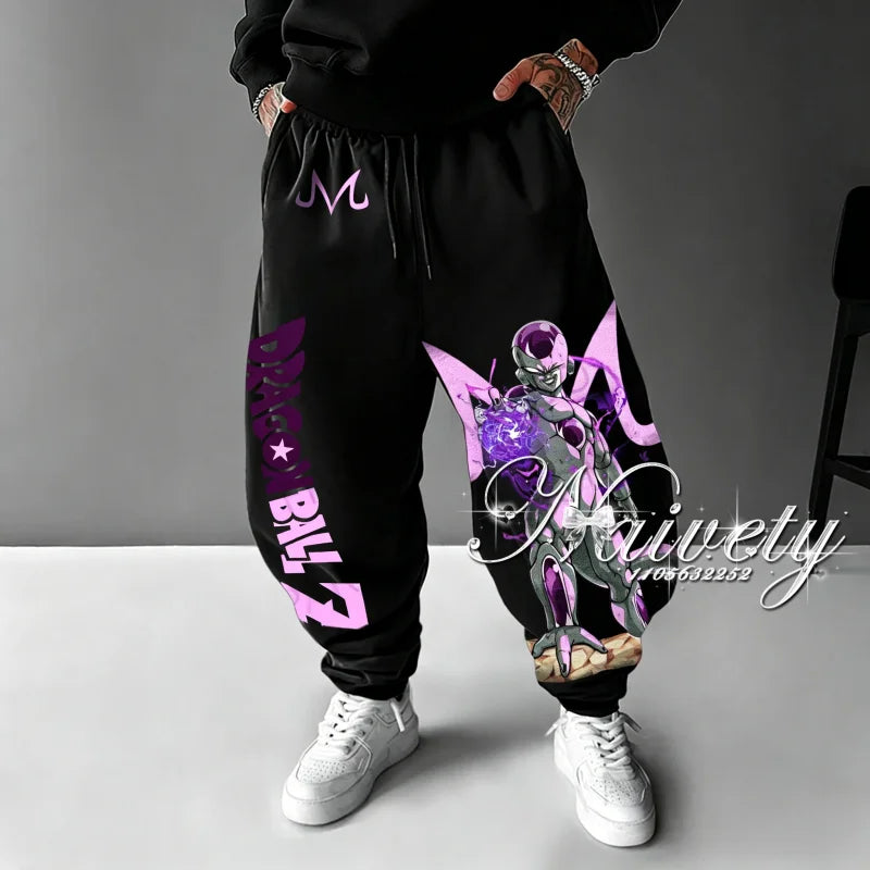 2026 Dragon Ball Goku Super Saiyan Symbol Print Summer Quick Dry Joggers American Plus Size Hip Hop Loose Pants for Adults Kids