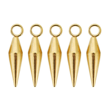 10pcs Stainless Steel Cone Charms Pendants Retro Spike Beads Charms Pendants for Women Man Hoop Earring Jewelry Making Supplies