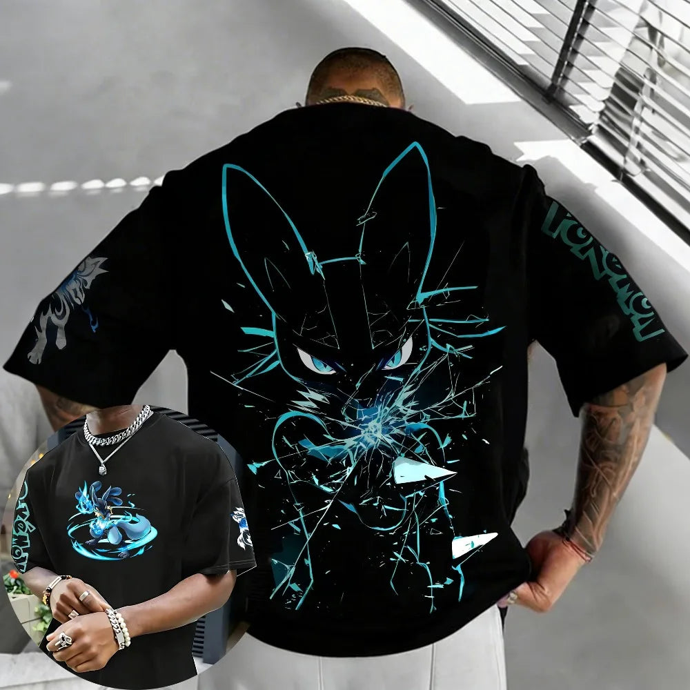 Oversized Cosplay Costume Pokémon Gyarados 2026 Summer New Arrival Harajuku Anime Print Y2K Hip-Hop Casual Unisex T-Shirt