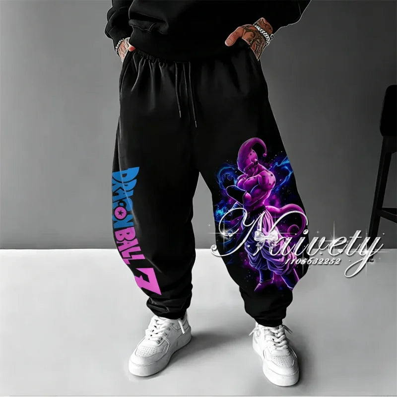 2026 Dragon Ball Goku Super Saiyan Symbol Print Summer Quick Dry Joggers American Plus Size Hip Hop Loose Pants for Adults Kids