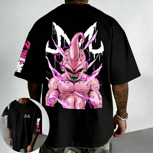 Dragon Ball Anime Cotton T-shirt Summer New Majin Buu Printed Men's Harajuku Hip Hop Oversized Casual Short Sleeve Top