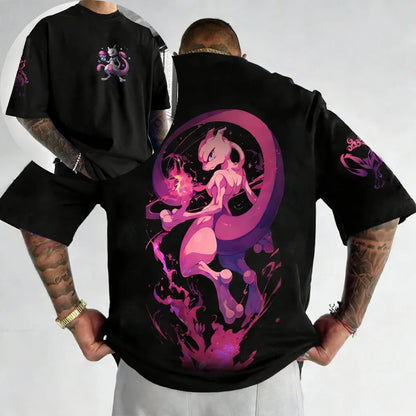 Oversized Cosplay Costume Pokémon Gyarados 2026 Summer New Arrival Harajuku Anime Print Y2K Hip-Hop Casual Unisex T-Shirt