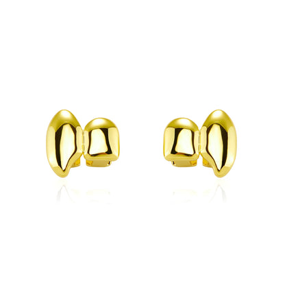 TOPGRILLZ Vampire DIY Double Fangs Grillz Glossy Teeth Caps Removable 2PCS Dental Grills For Men Women Halloween Cosplay Gift