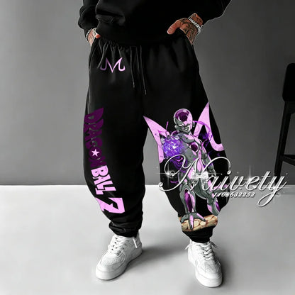 2026 Dragon Ball Goku Super Saiyan Symbol Print Summer Quick Dry Joggers American Plus Size Hip Hop Loose Pants for Adults Kids