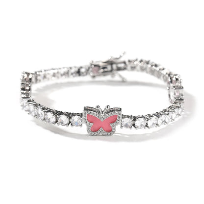 THE BLING KING 4mm Black Clover Heart Tennis Chain Necklace Iced Out Cubic Zirconia Bracelet Gift For Women Men Hiphop Jewelry