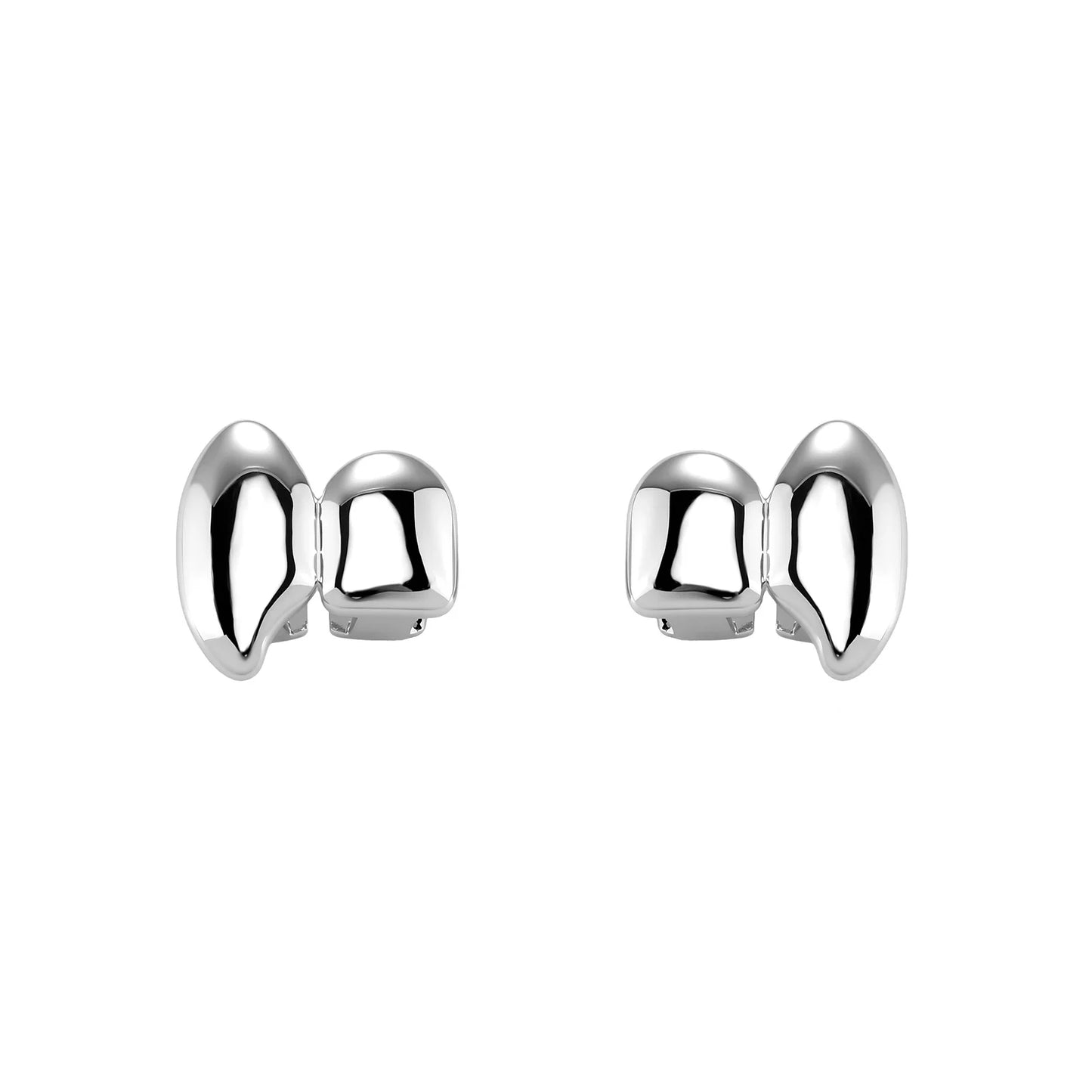 TOPGRILLZ Vampire DIY Double Fangs Grillz Glossy Teeth Caps Removable 2PCS Dental Grills For Men Women Halloween Cosplay Gift