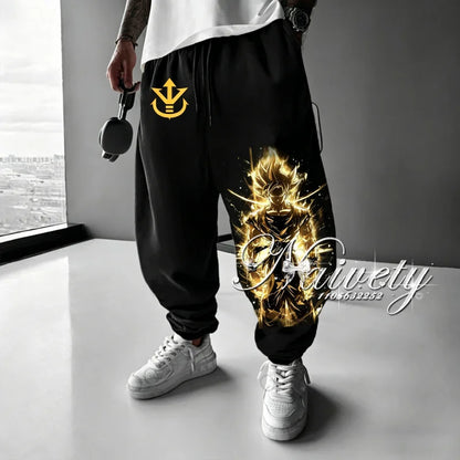 2026 Dragon Ball Goku Super Saiyan Symbol Print Summer Quick Dry Joggers American Plus Size Hip Hop Loose Pants for Adults Kids