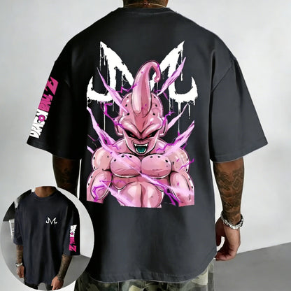 Dragon Ball Anime Cotton T-shirt Summer New Majin Buu Printed Men's Harajuku Hip Hop Oversized Casual Short Sleeve Top