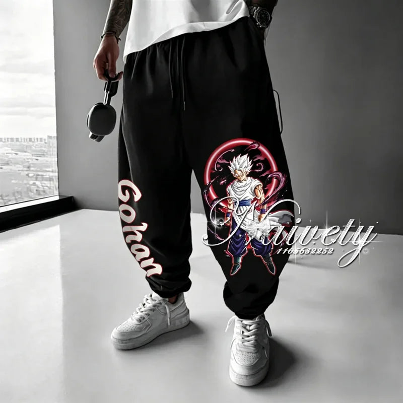 2026 Dragon Ball Goku Super Saiyan Symbol Print Summer Quick Dry Joggers American Plus Size Hip Hop Loose Pants for Adults Kids