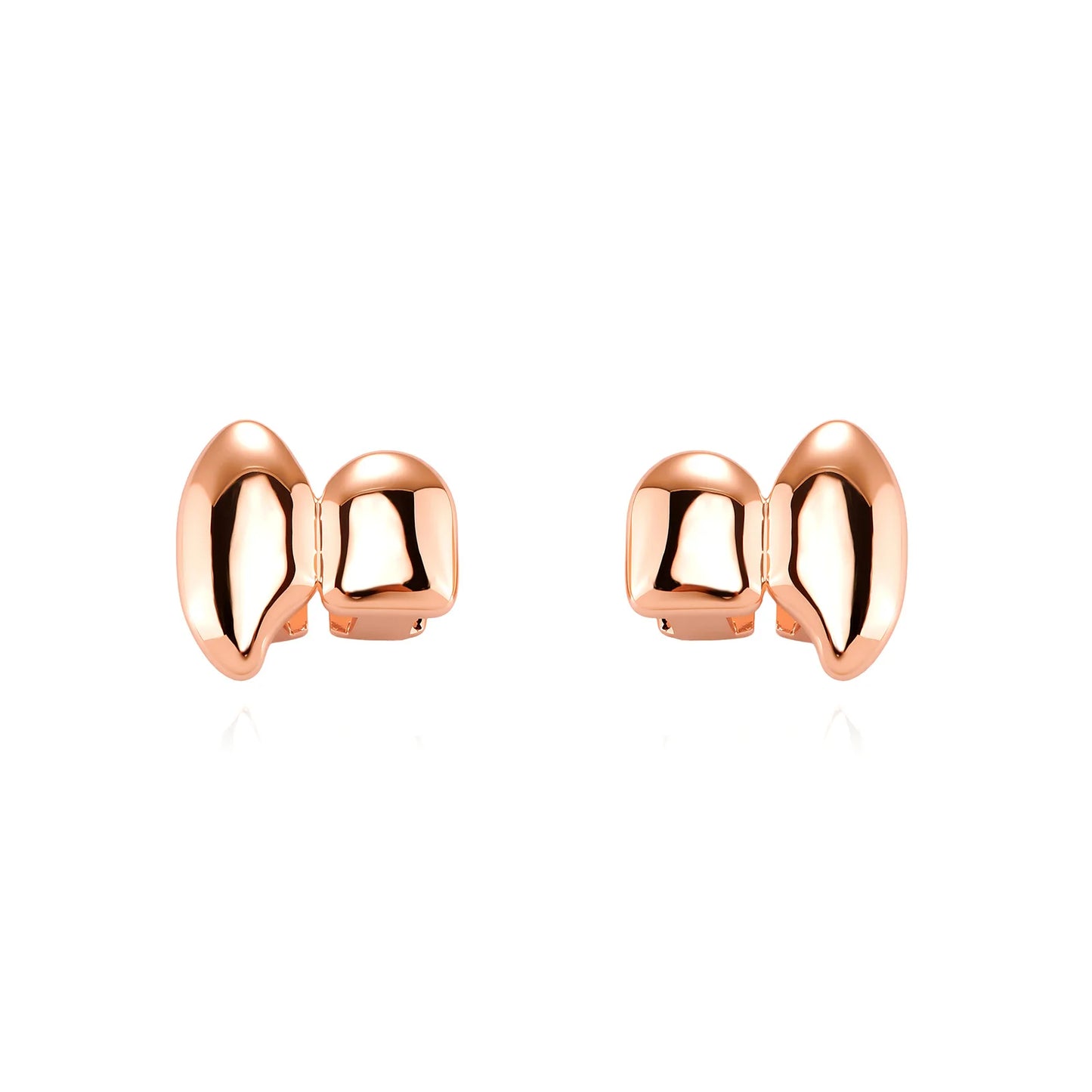 TOPGRILLZ Vampire DIY Double Fangs Grillz Glossy Teeth Caps Removable 2PCS Dental Grills For Men Women Halloween Cosplay Gift