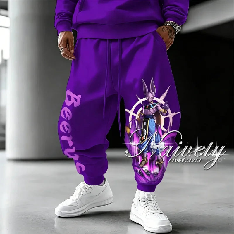 2026 Dragon Ball Goku Super Saiyan Symbol Print Summer Quick Dry Joggers American Plus Size Hip Hop Loose Pants for Adults Kids