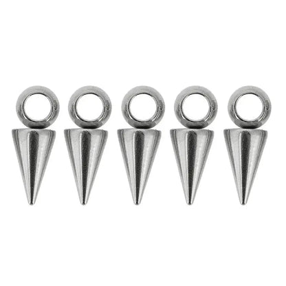 10pcs Stainless Steel Cone Charms Pendants Retro Spike Beads Charms Pendants for Women Man Hoop Earring Jewelry Making Supplies