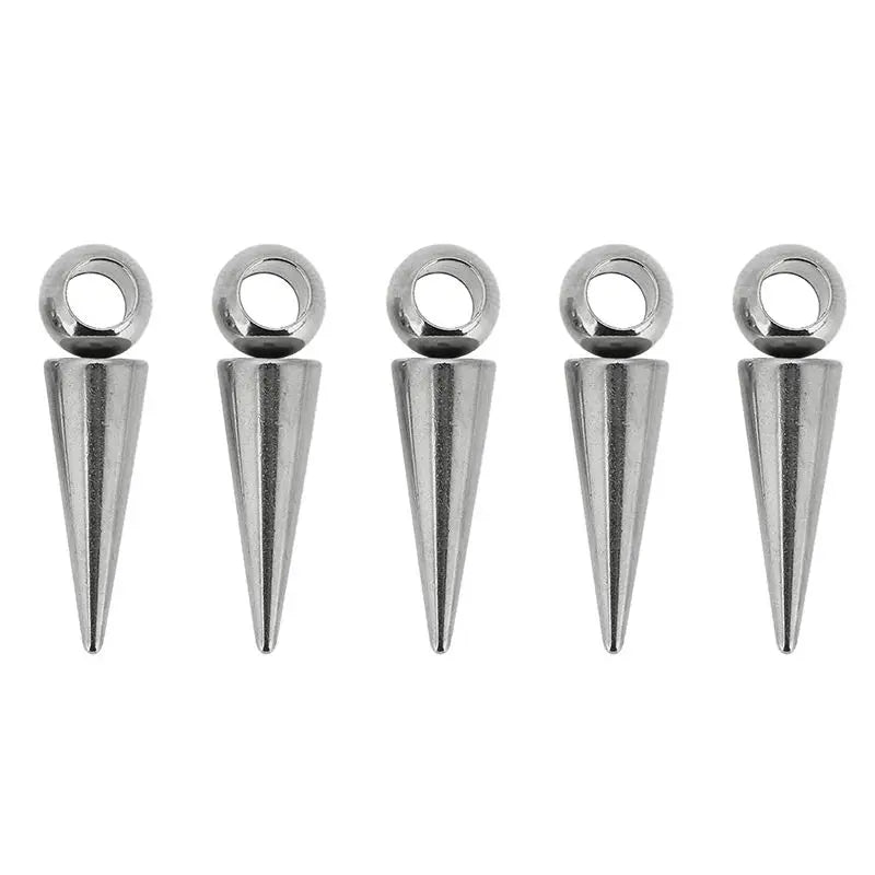 10pcs Stainless Steel Cone Charms Pendants Retro Spike Beads Charms Pendants for Women Man Hoop Earring Jewelry Making Supplies