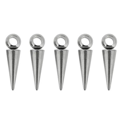 10pcs Stainless Steel Cone Charms Pendants Retro Spike Beads Charms Pendants for Women Man Hoop Earring Jewelry Making Supplies