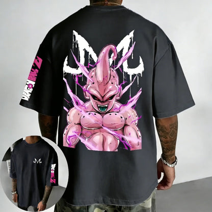 Dragon Ball Anime Cotton T-shirt Summer New Majin Buu Printed Men's Harajuku Hip Hop Oversized Casual Short Sleeve Top