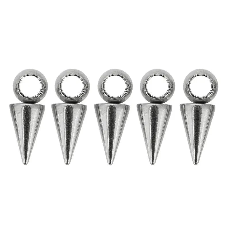 10pcs Stainless Steel Cone Charms Pendants Retro Spike Beads Charms Pendants for Women Man Hoop Earring Jewelry Making Supplies