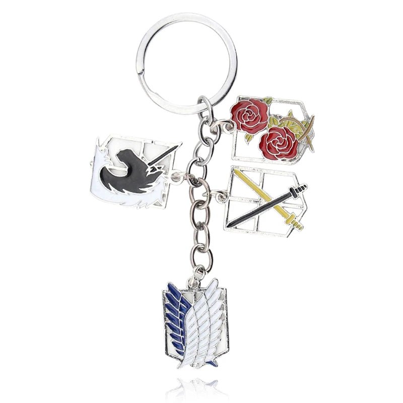 Anime Attack On Titan Keychain Shingeki no Kyojin Scouting Legion Emblem Pendant Key Chain for Women Men Cosplay Jewelry Gift - El Bean0s