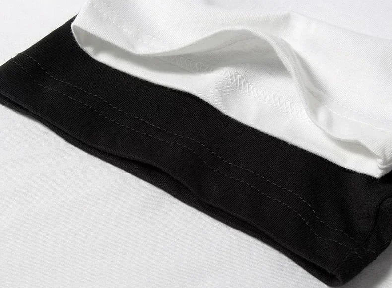 100% pure cotton men's luxurious brand letter print T-shirt, short-sleeved T-shirt, high-quality men's clothing, streetwear - El Bean0s