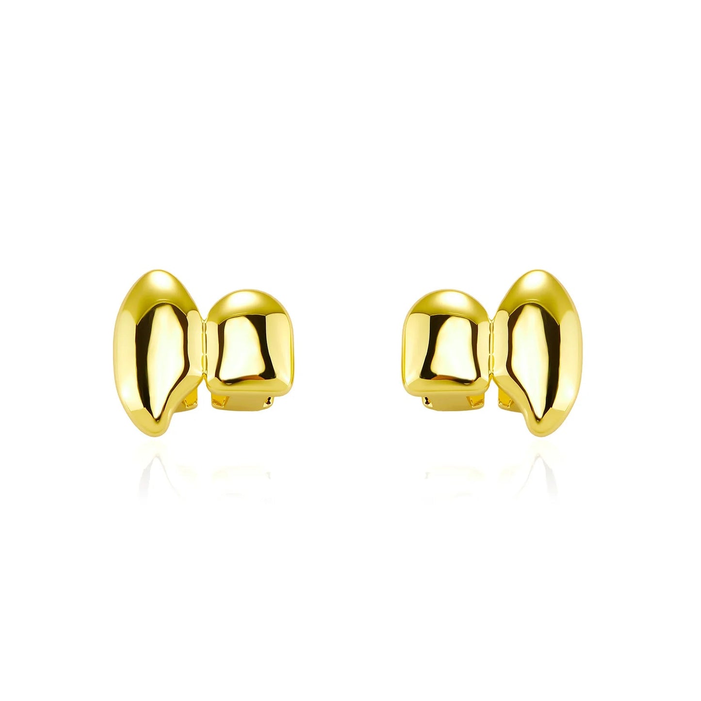 TOPGRILLZ Vampire DIY Double Fangs Grillz Glossy Teeth Caps Removable 2PCS Dental Grills For Men Women Halloween Cosplay Gift - El Bean0s