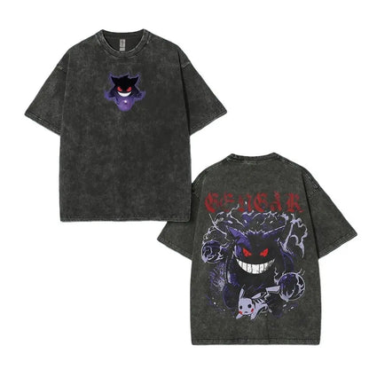 Pokemon Charizard T Shirt Men 2026 Summer Vintage Acid Wash Oversized Tee Japanese Anime Streetwear Hip Hop Harajuku Y2k - El Bean0s