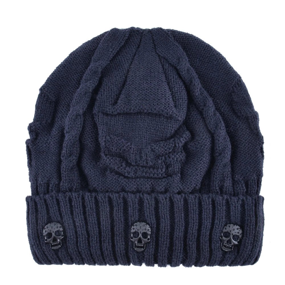 Mens Skullies Winter Hat Beanies Knitted Wool Hip Hop Stocking Hat Plus Velvet Rasta Cap Skull Bonnet Hats For Men - El Bean0s