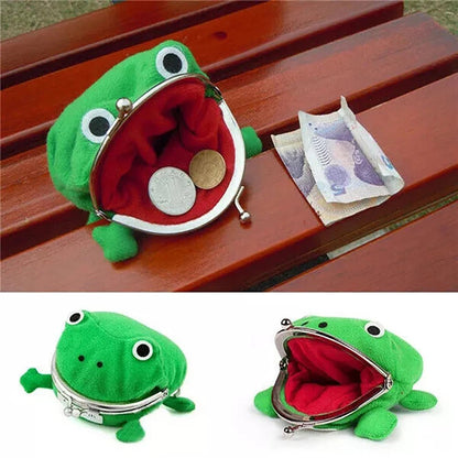 Novelty Adorable Anime Frog Wallet Coin Purse Key Chain Cute Plush Frog Cartoon Cosplay Purse for Women Bag Accessories - El Bean0s
