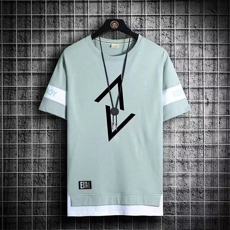 T Shirt Brand Men Clothing T-Shirts Fashion Short Sleeve Tshirt Streetwear Summer Round Neck Tees Man Sport Sportwear vintage - El Bean0s