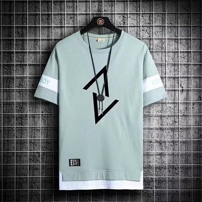 T Shirt Brand Men Clothing T-Shirts Fashion Short Sleeve Tshirt Streetwear Summer Round Neck Tees Man Sport Sportwear vintage - El Bean0s
