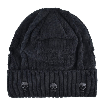 Mens Skullies Winter Hat Beanies Knitted Wool Hip Hop Stocking Hat Plus Velvet Rasta Cap Skull Bonnet Hats For Men - El Bean0s