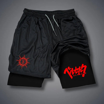 2 in 1 Compression Shorts for Men Gym Workout Running Shorts with Phone Pockets Athletic Quick Dry Activewear - El Bean0s