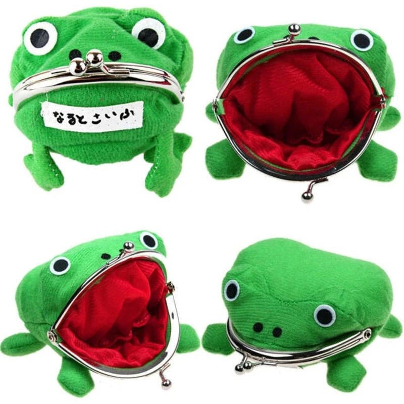 Novelty Adorable Anime Frog Wallet Coin Purse Key Chain Cute Plush Frog Cartoon Cosplay Purse for Women Bag Accessories - El Bean0s