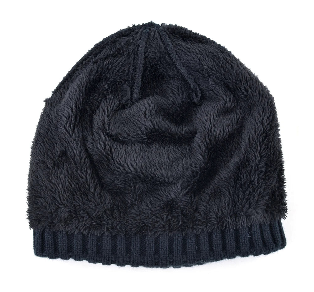 Mens Skullies Winter Hat Beanies Knitted Wool Hip Hop Stocking Hat Plus Velvet Rasta Cap Skull Bonnet Hats For Men - El Bean0s