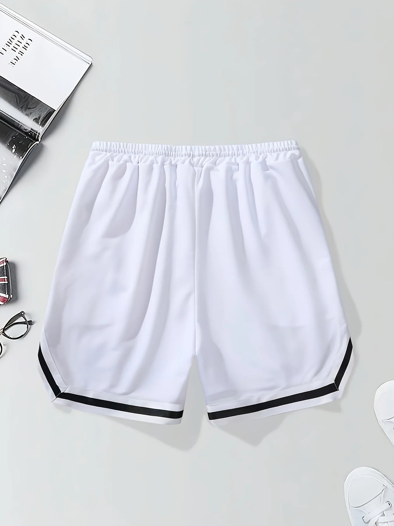 LOS ANGLES Print Men's Loose Large Drawstring Casual Minimalist Shorts Man Pants Casual Shorts Summer New In Men Clothing Thi - El Bean0s